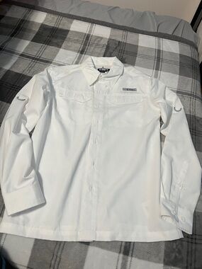 Kids White Long-Sleeve Button-Front Shirt by Haggar